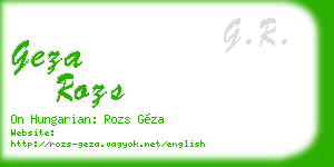 geza rozs business card
