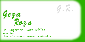 geza rozs business card